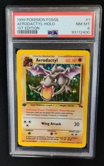 Aerodactyl 1/62 PSA 8 1st Edition Fossil Pokemon Graded Card